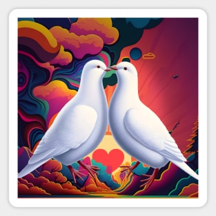 Pride: Dove Love No. 3 on a Dark Background Magnet